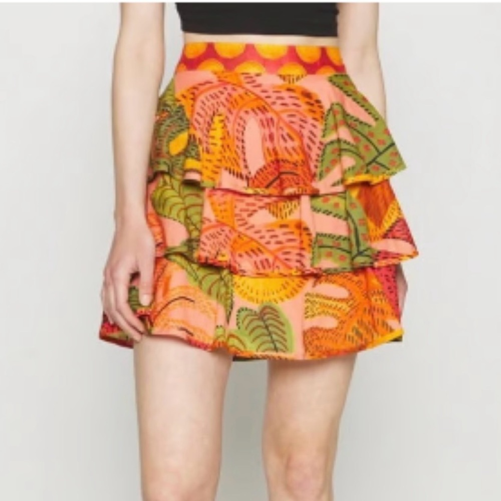Farm Rio Tropical Summer Dream Layered Skirt.